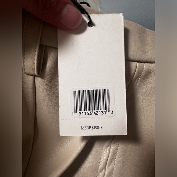 NWT Jason Wu Cream Vegan Leather Pants size small - Picture 5 of 5